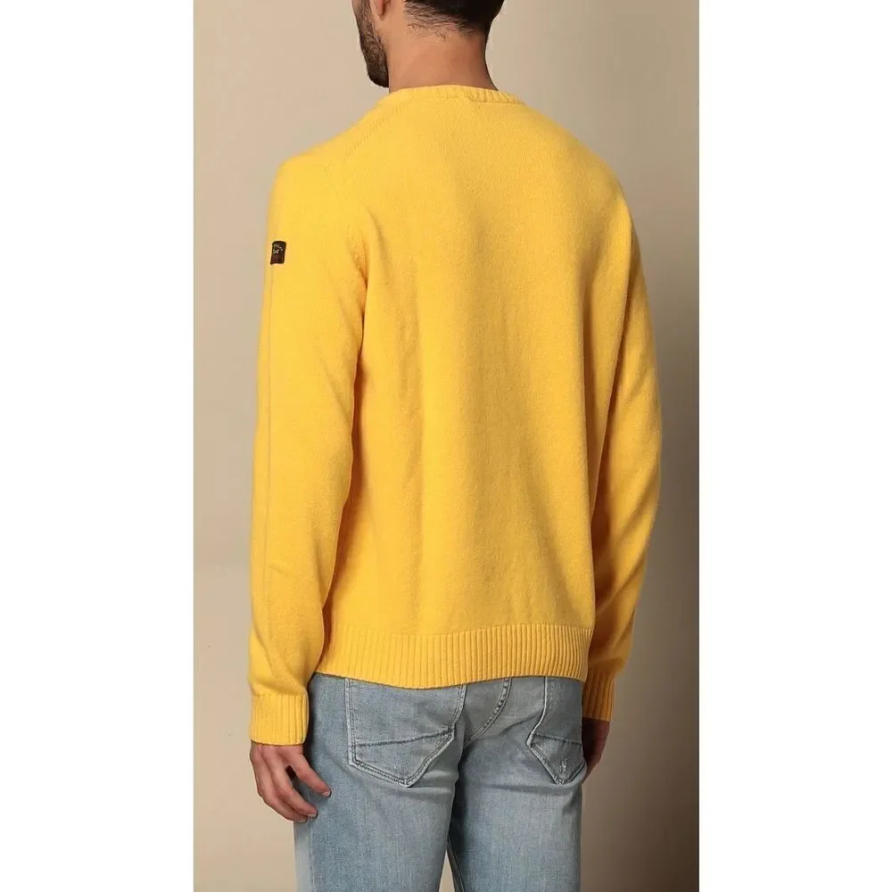 Paul & Shark Yachting Yellow 100% Lana Virgin Wool NWOT Size Large